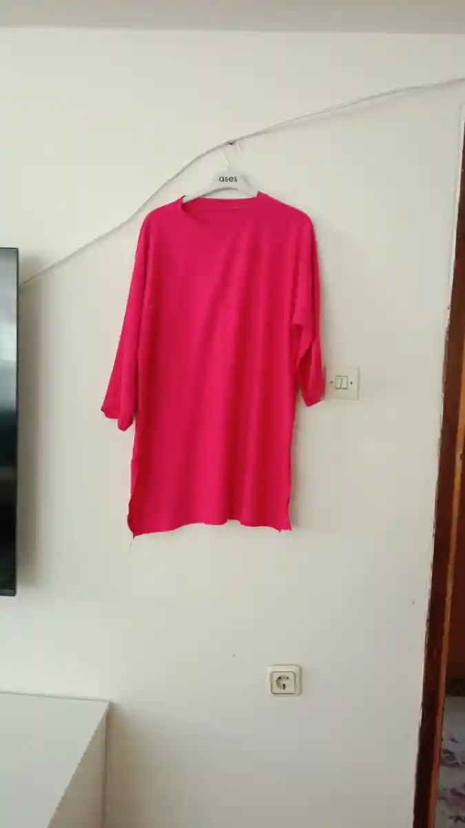 Pembe uzun kollu elbise boy uzunluğu 78 bedeni 48