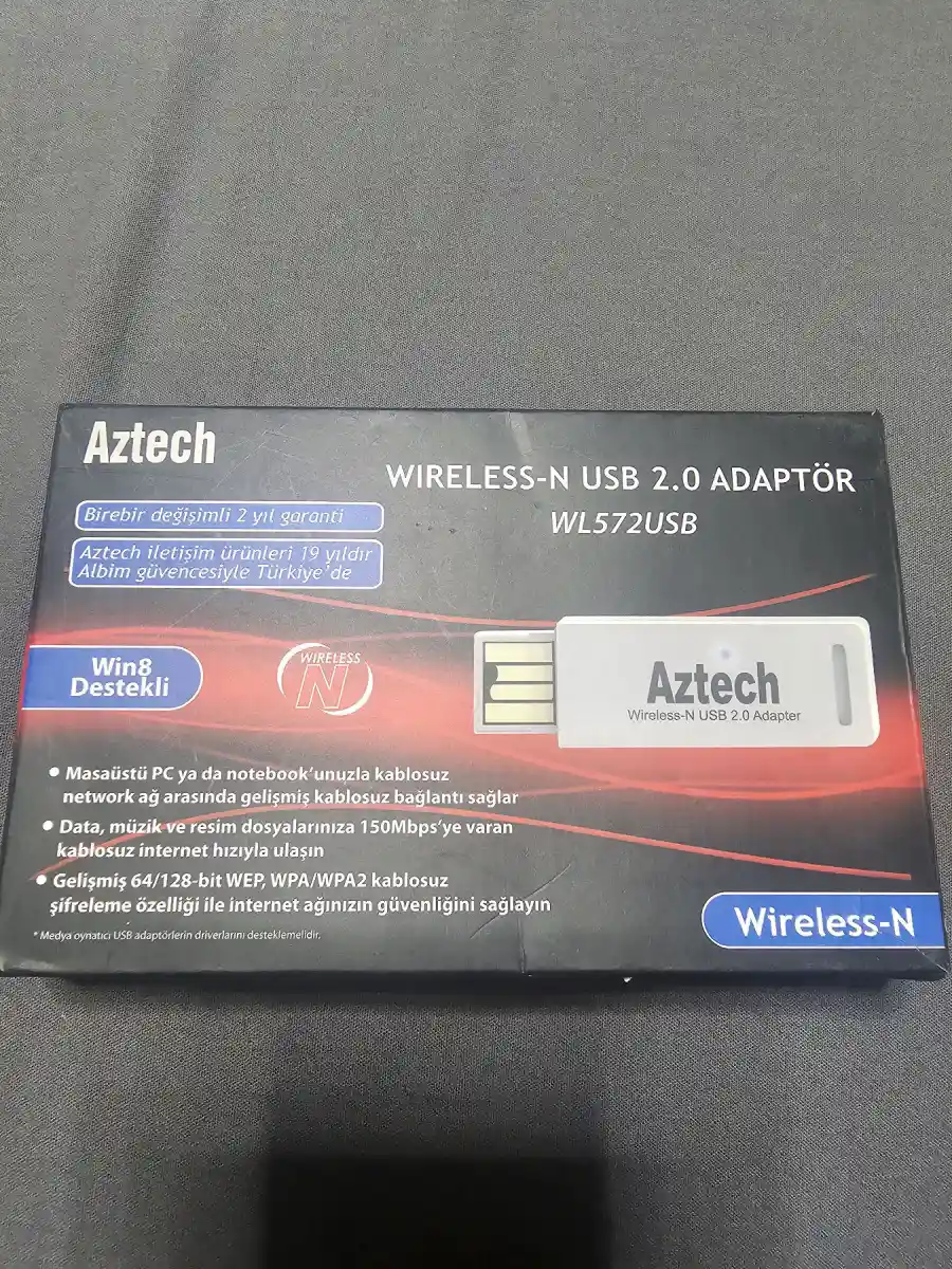 Kablosuz usb 2.0 adaptör - aztech wls72usb ilan görseli
