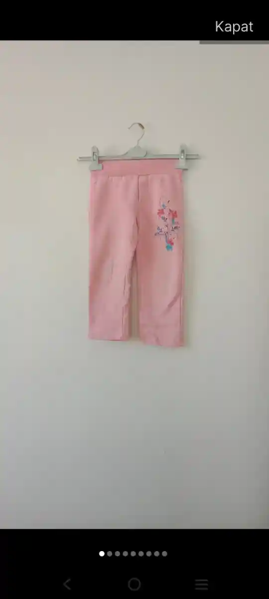 Pembe çiçek desenli kız çocuk pantolonu