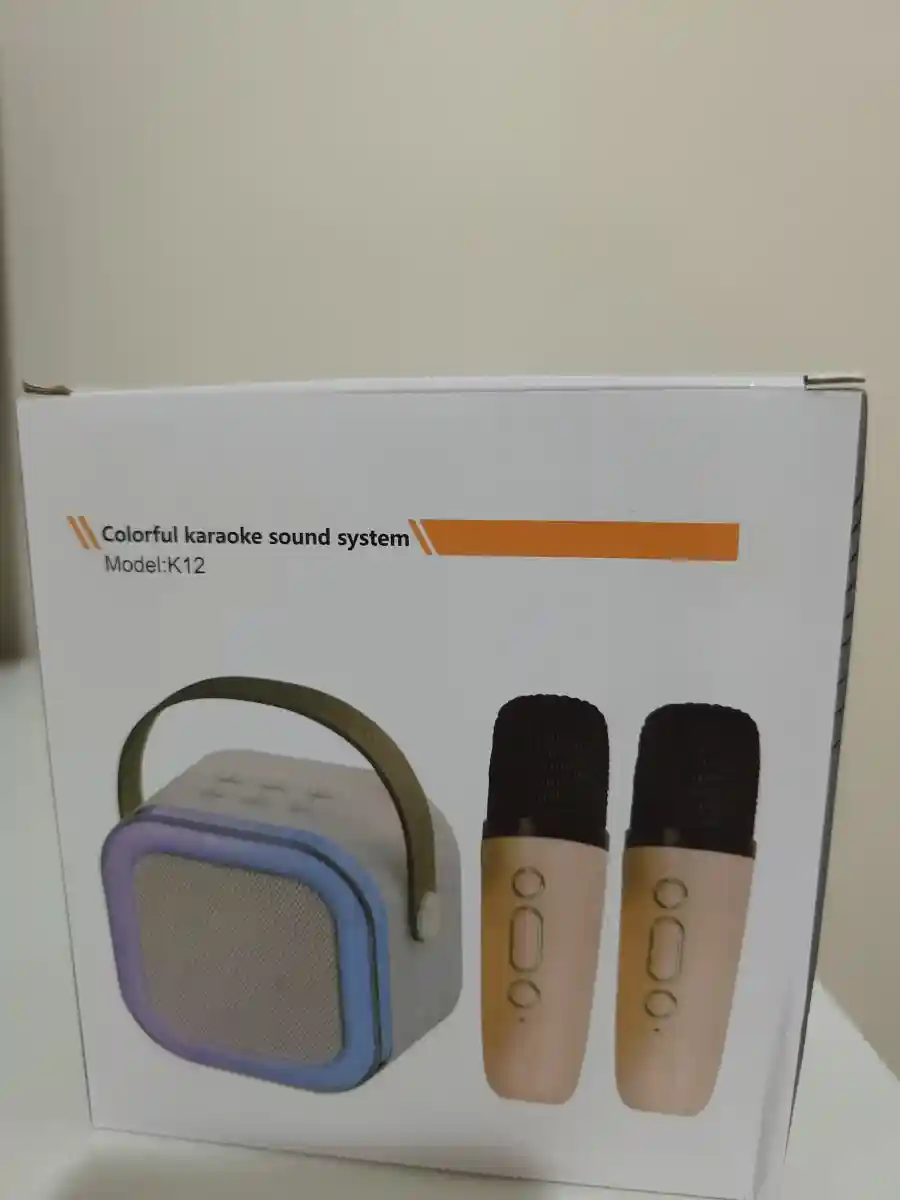 K12 bluetooth karaoke hoparlörü + 2 kablosuz mikrofon rgb işıklı