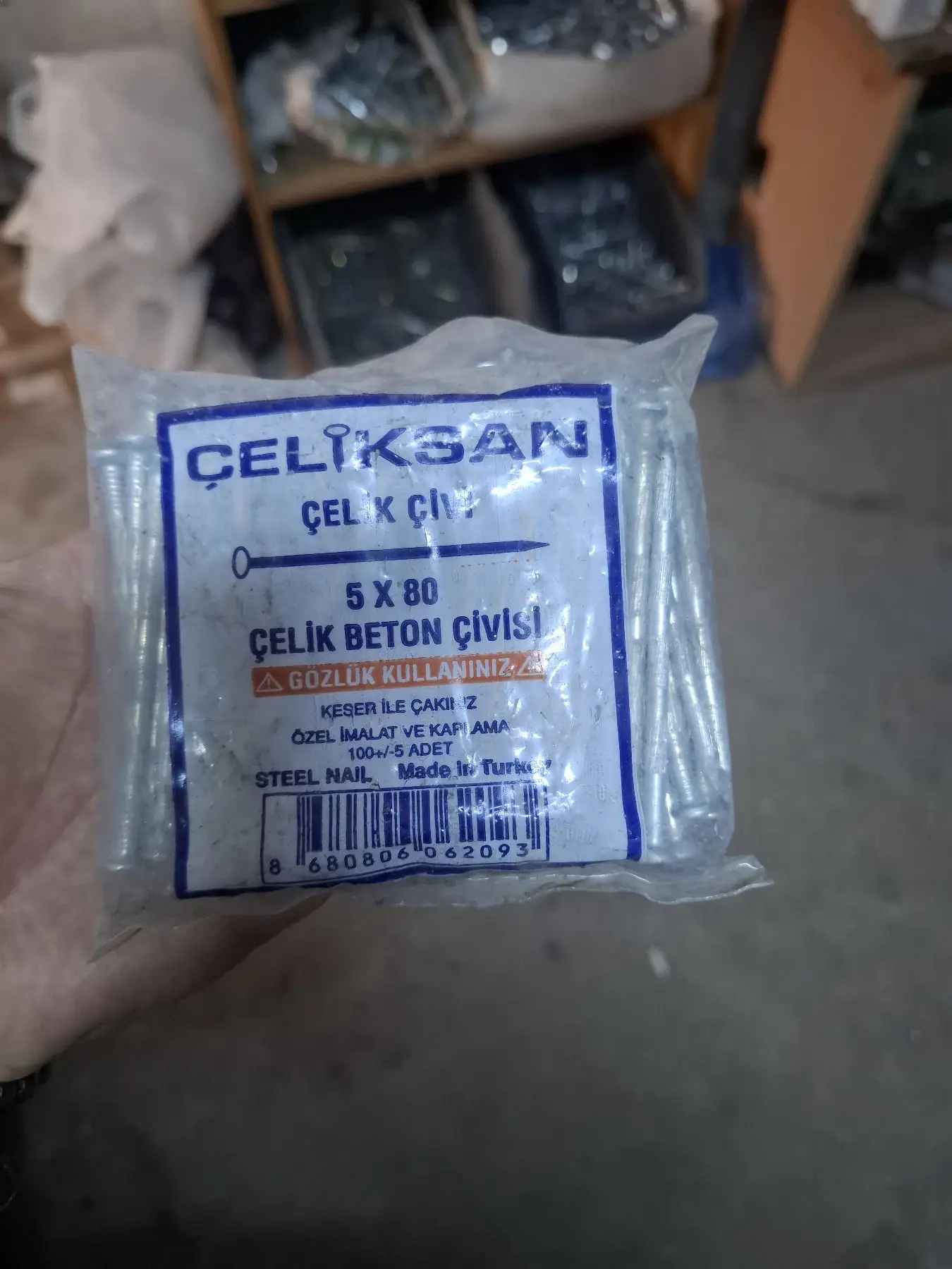 çelik beton çivisi 5x80 paket fiyatıdır