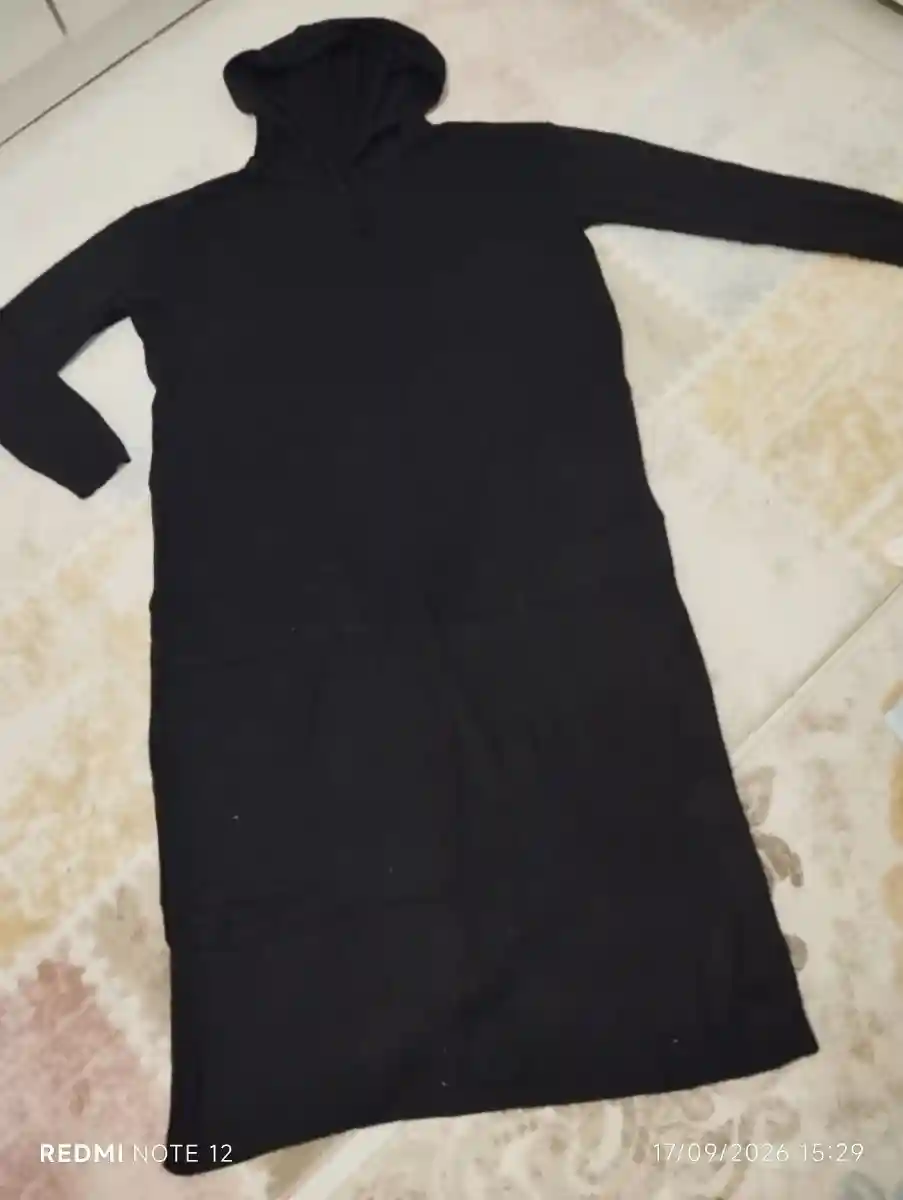 L xl beden triko uzun tunik kışlık cepli ve yanları yırtmaçlı kapşonlu
