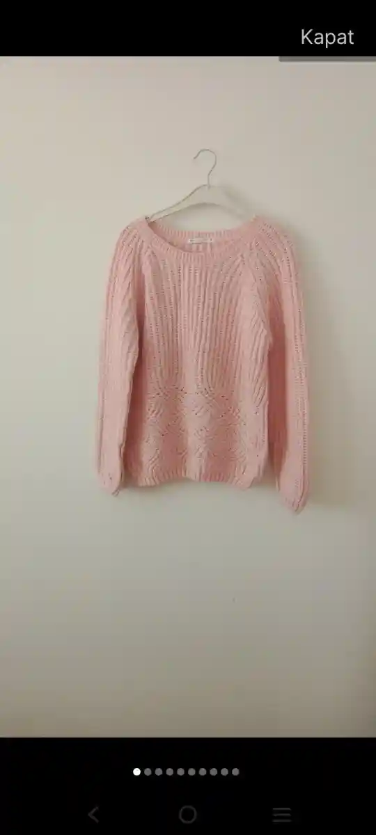Pembe örgü kazak