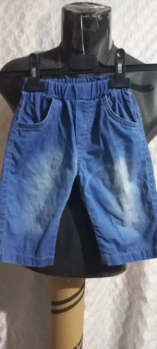 Mavi denim çocuk şortu