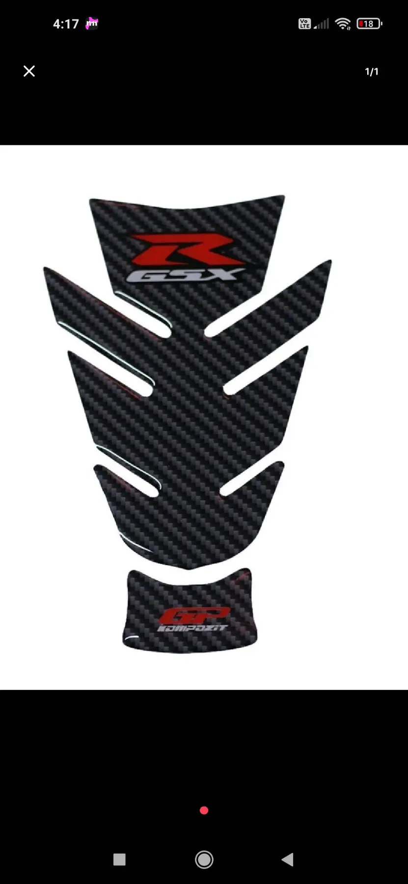 Suzuki gsx-r 1000 tank pad karbon