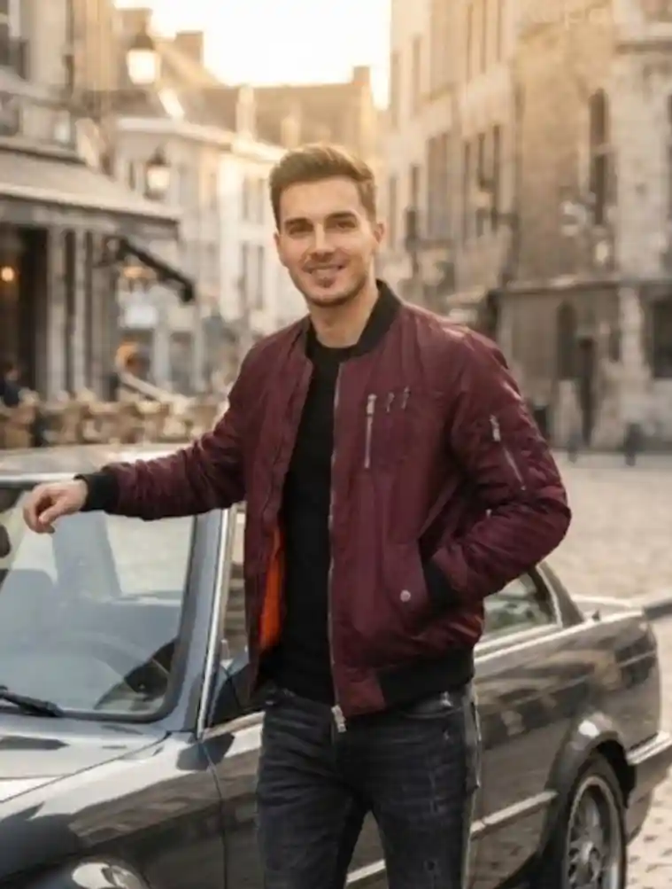 Bordo renkli bomber ceket