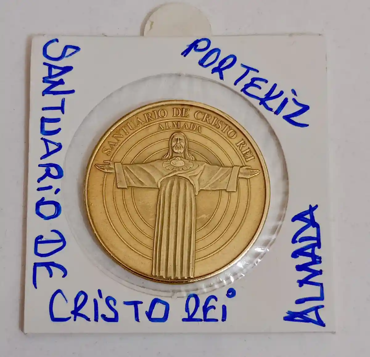 Cristo rei hatıra madalyası portekiz 31mm bronz