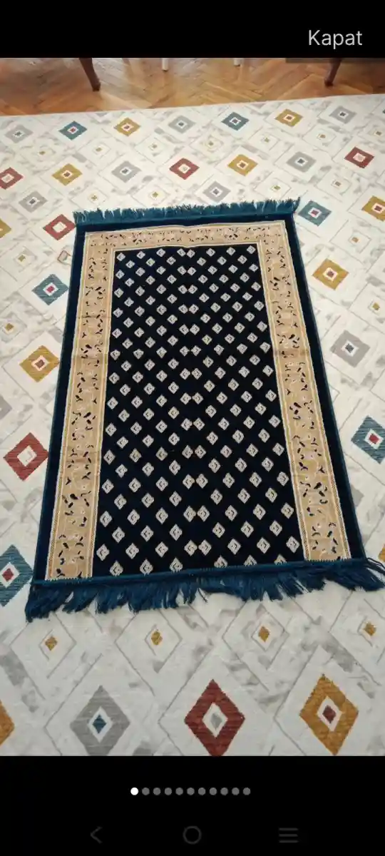 Mavi desenli dekoratif seccadde modelleri
