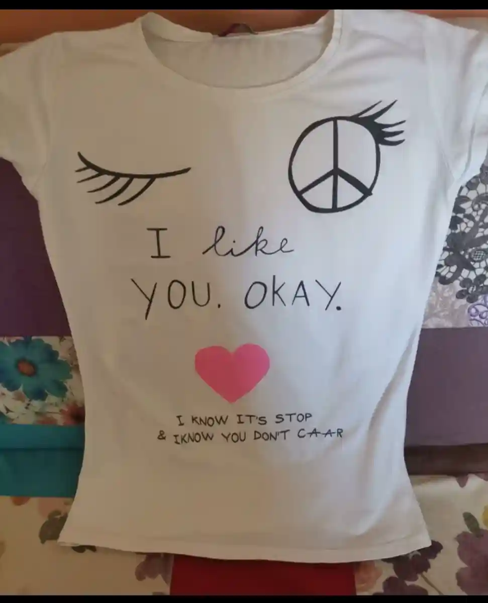 Pink grey kaliteli tshirt