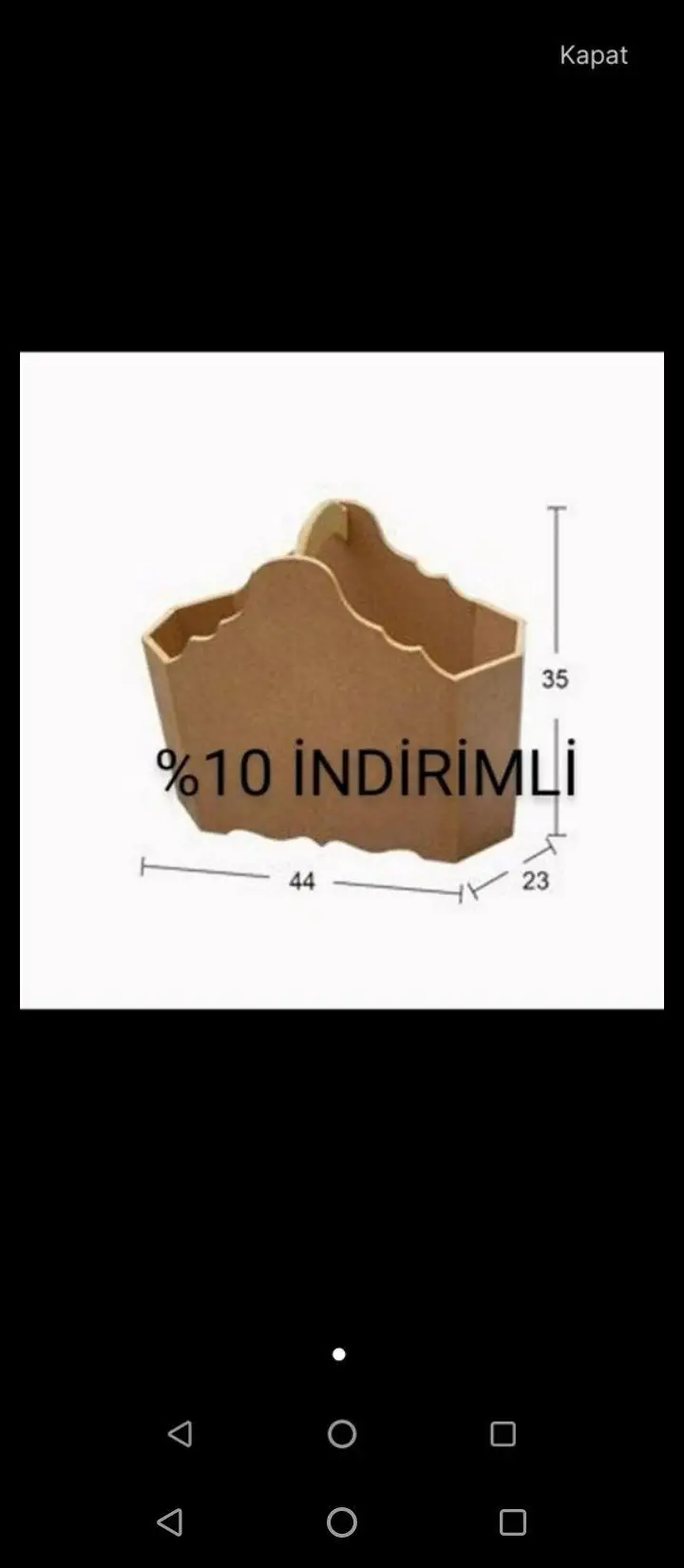 Mdf ahsap sepet 44x35x23cm