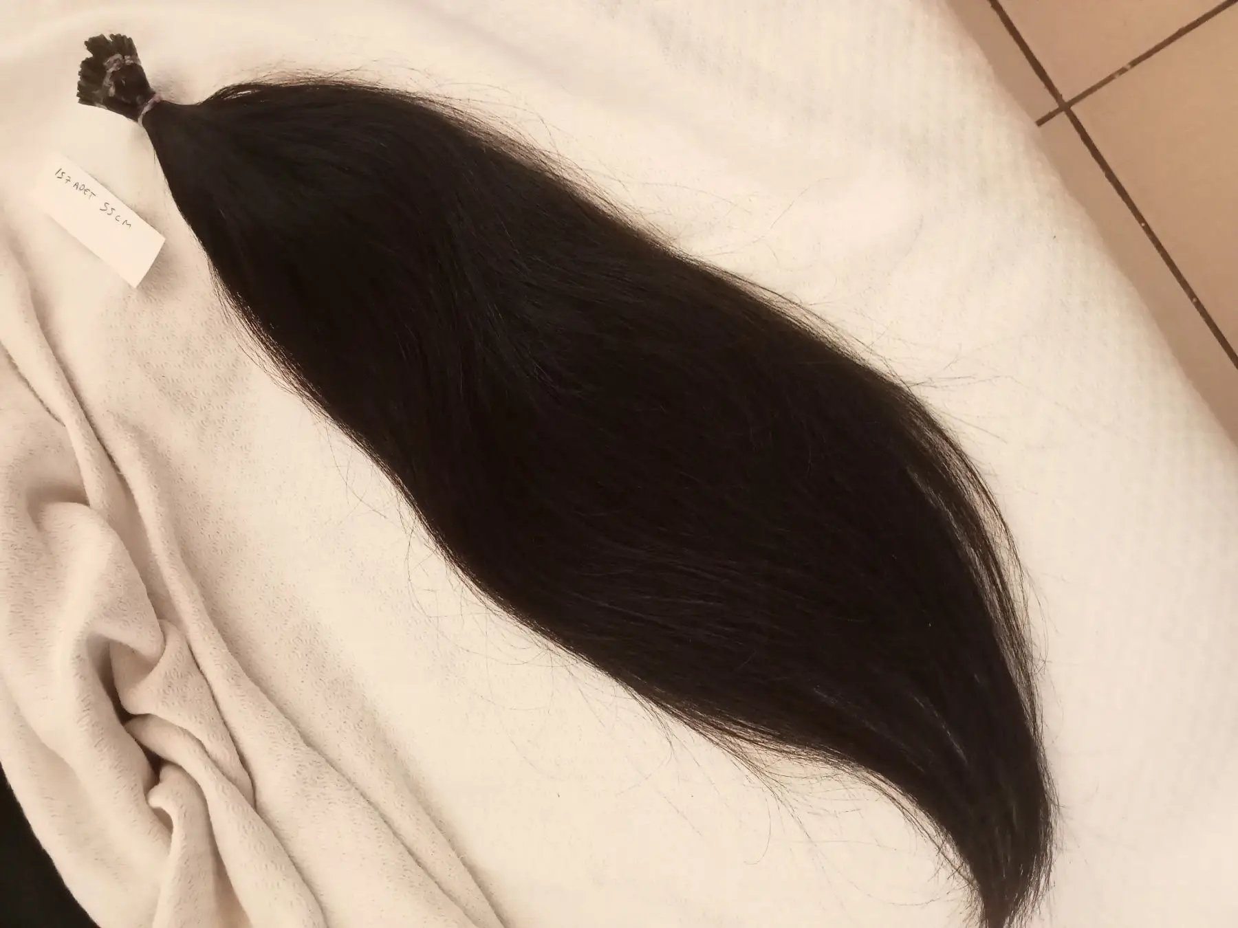 Gerçek saç 157 adet 55 cm boncuk kaynak saç gerçek saç