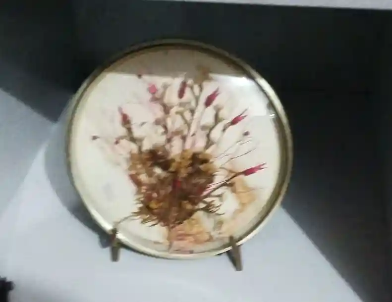 çiçek desenli dekoratif antika tabak