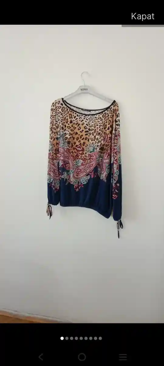 Leopar desenli kadın bluz