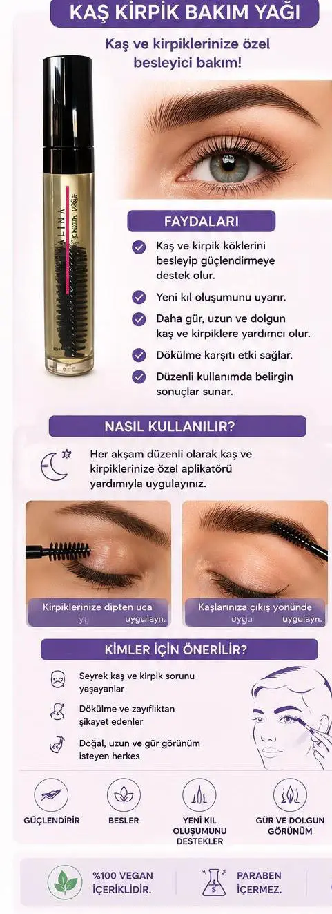 Besleyici kaş kırpik yağı ilan görseli