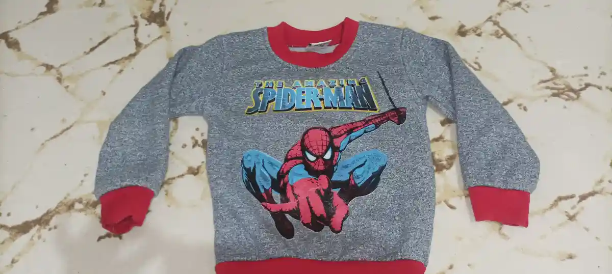 Spiderman desenli çocuk sweatshirt