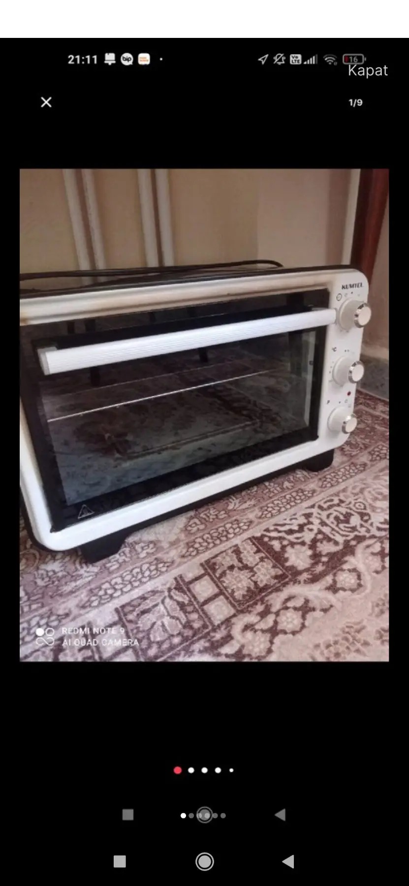Beyaz renkli mutfak fırını az kullanıldı