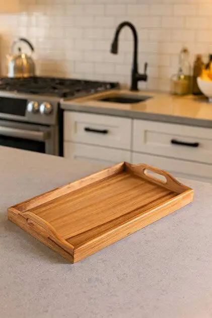 Akasya 32x22 cm çay kahve servis tepsisi