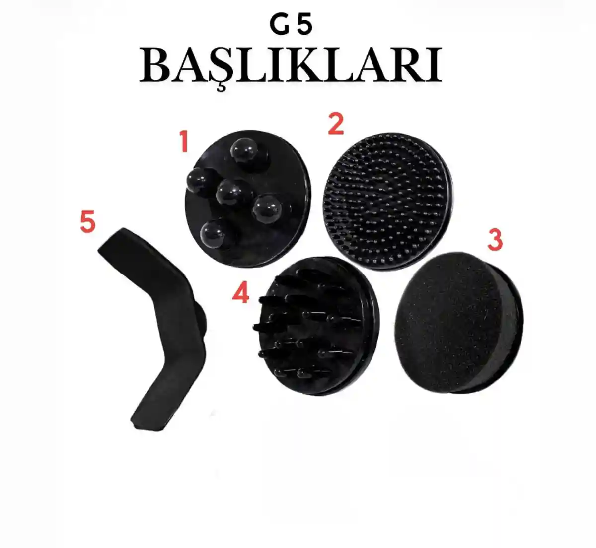 çeşitli masaj başlıkları seti