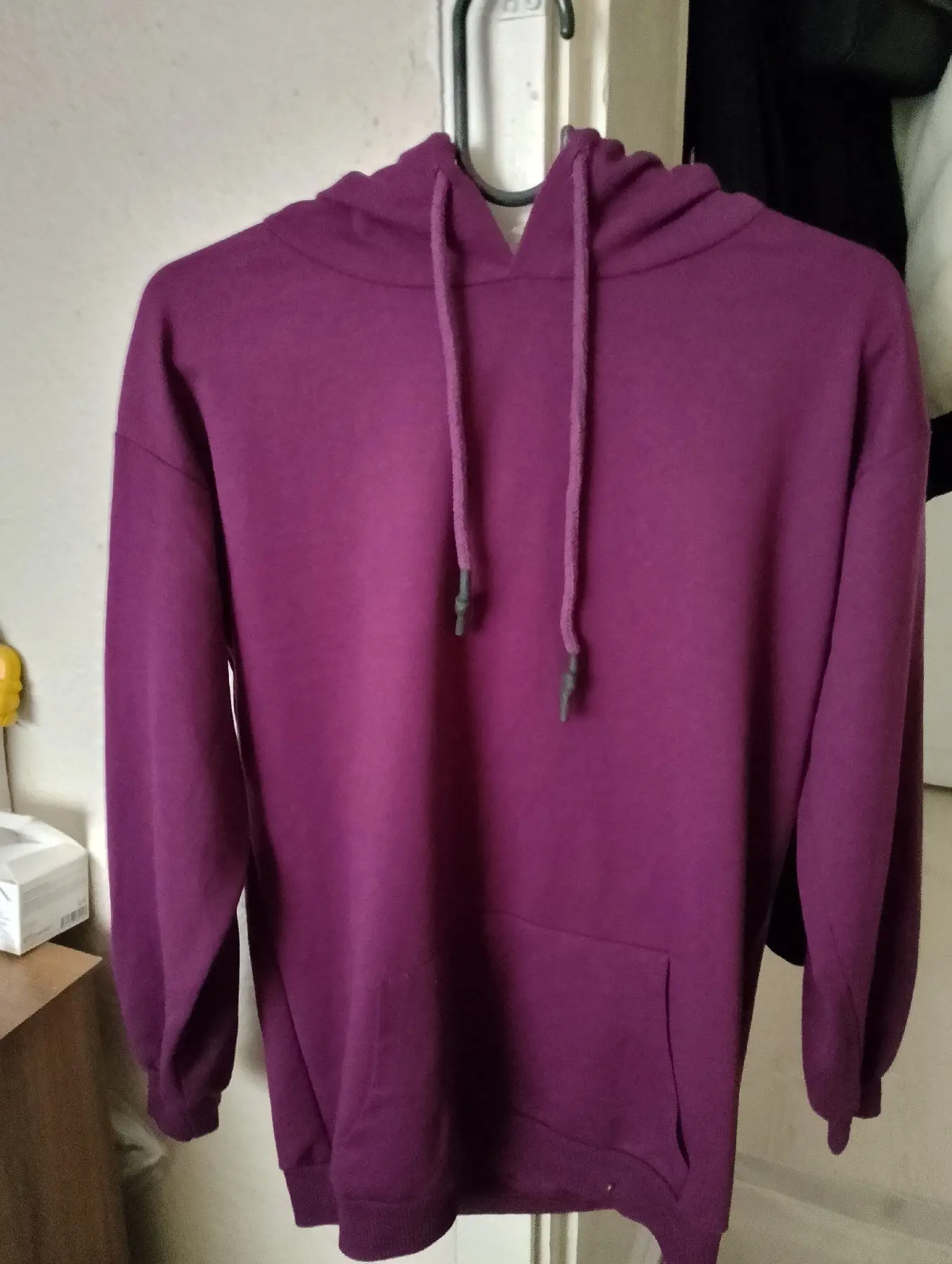 Mor kapüşonlu sweatshirt