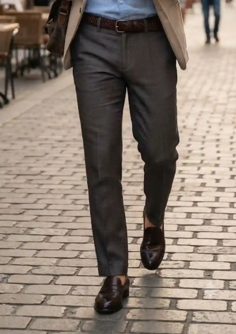 New.. marka gri kumaş pantalon