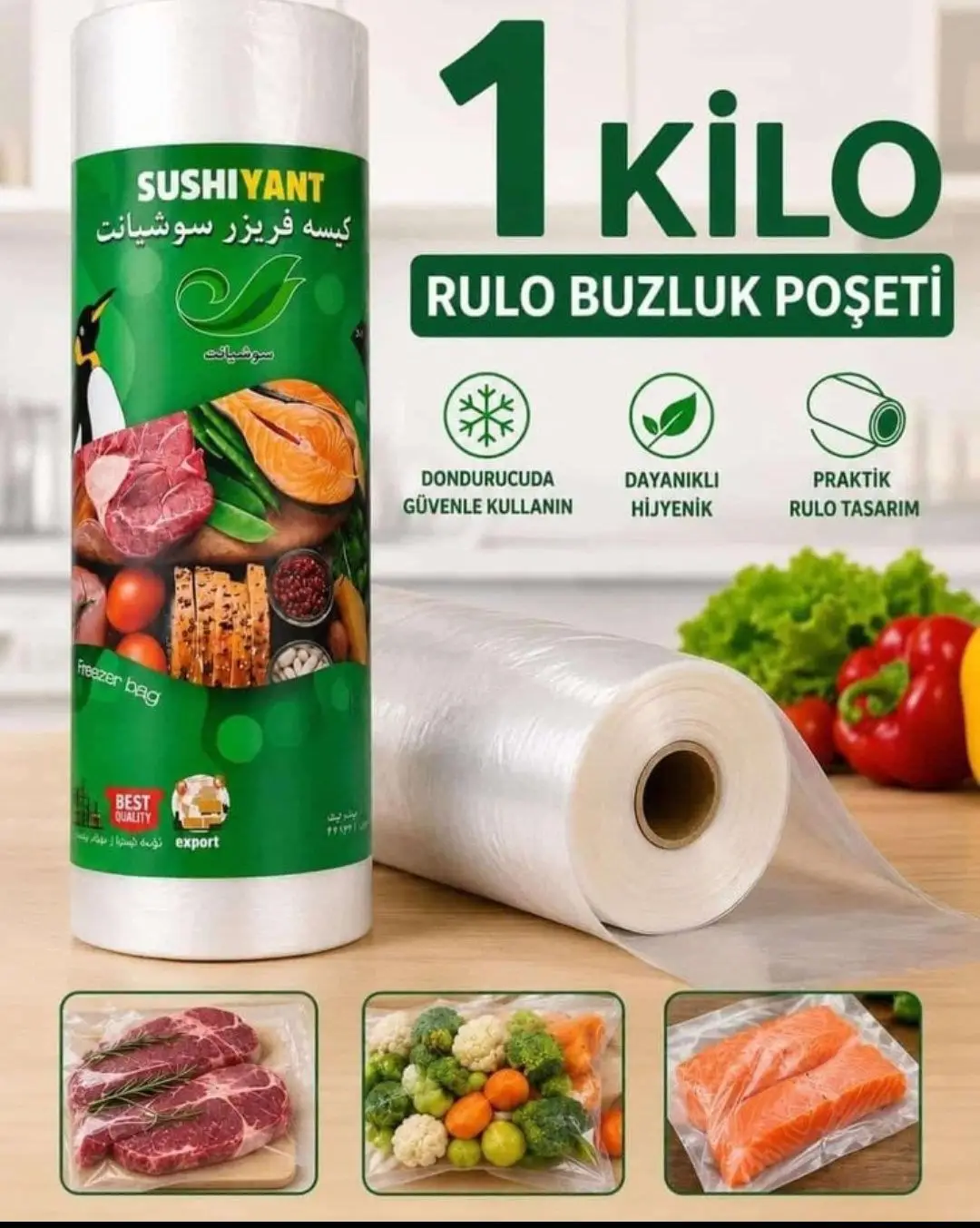1 kilo rulo buzluk poşeti