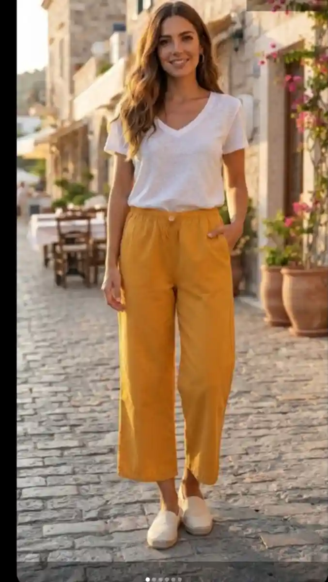 Sarı rahat pantolon