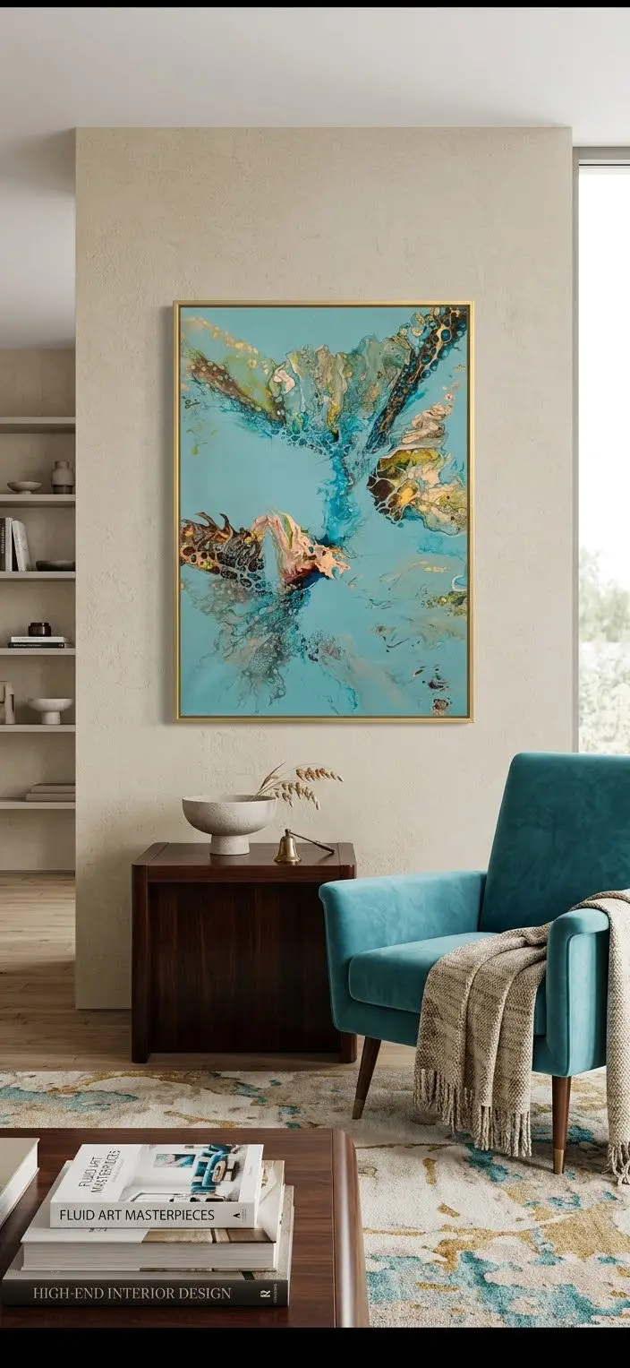 Mavi tonlarda modern tablo