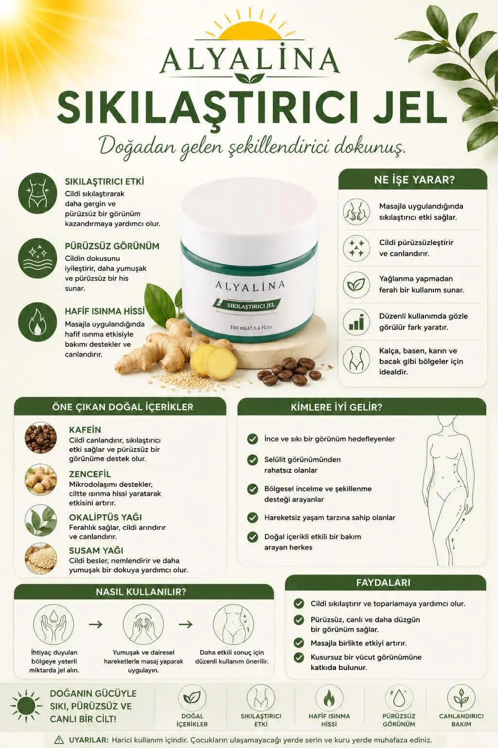 Alyalina sıkılaştırıcı jel - doğal i̇çeriklerle