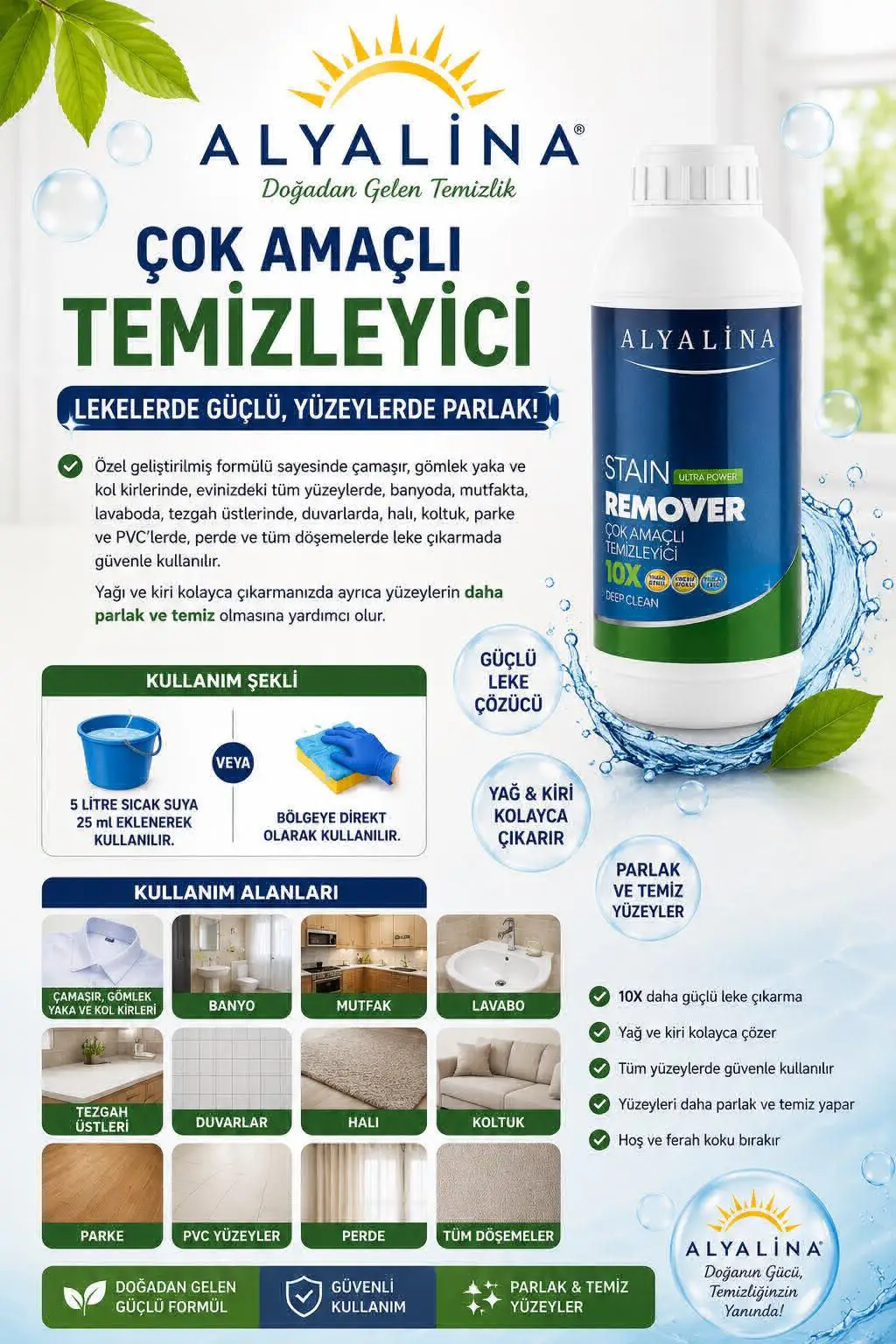 Alyalına çok amaçlı temizleyici