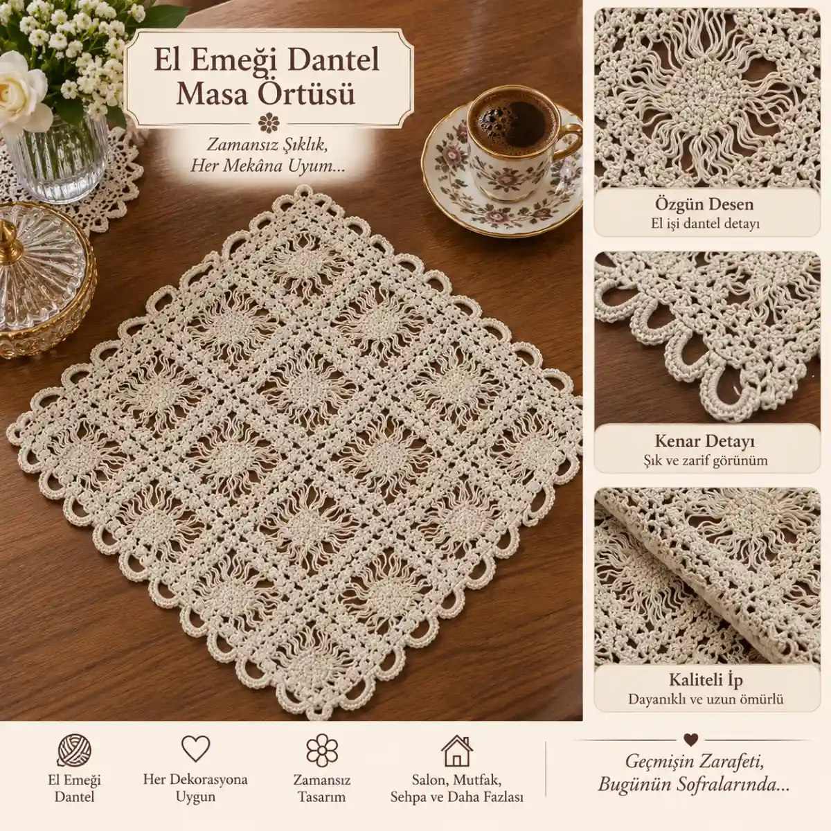 El emeği dantel örtü