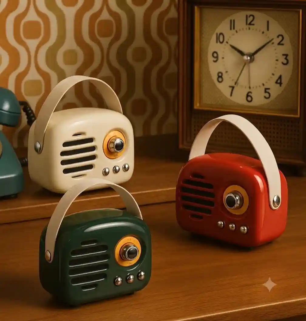 Renkli retro taşınabilir radyo
