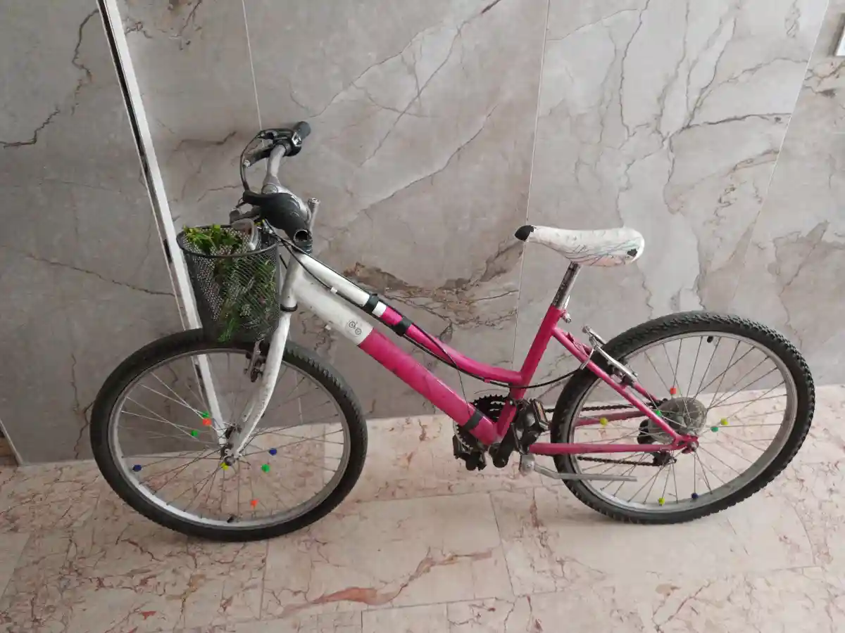 Pembe kız çocuk bisikleti