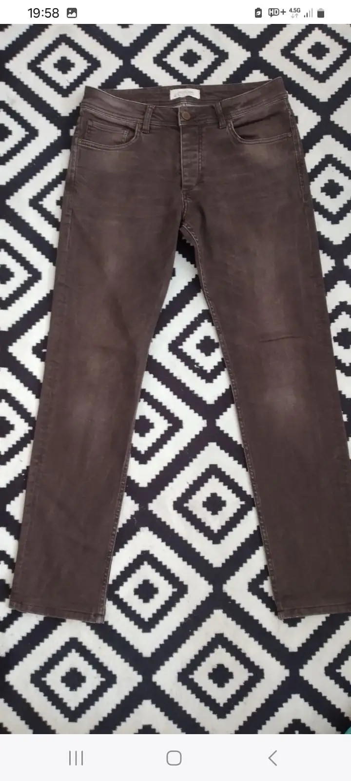 Kahverengi slim fit pantolon