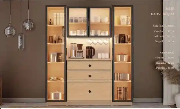 Modern tasarımlı kahve masası ve kitaplık