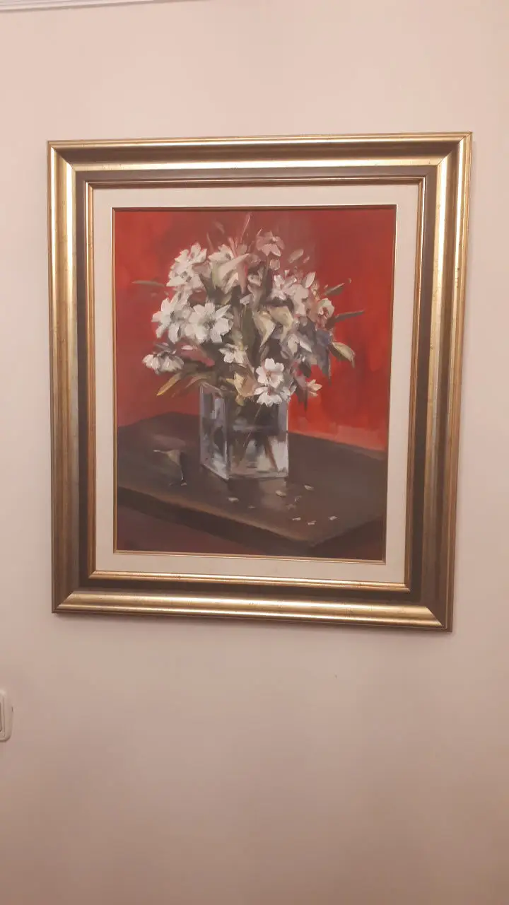 çiçekli tablo - şık çerçeve