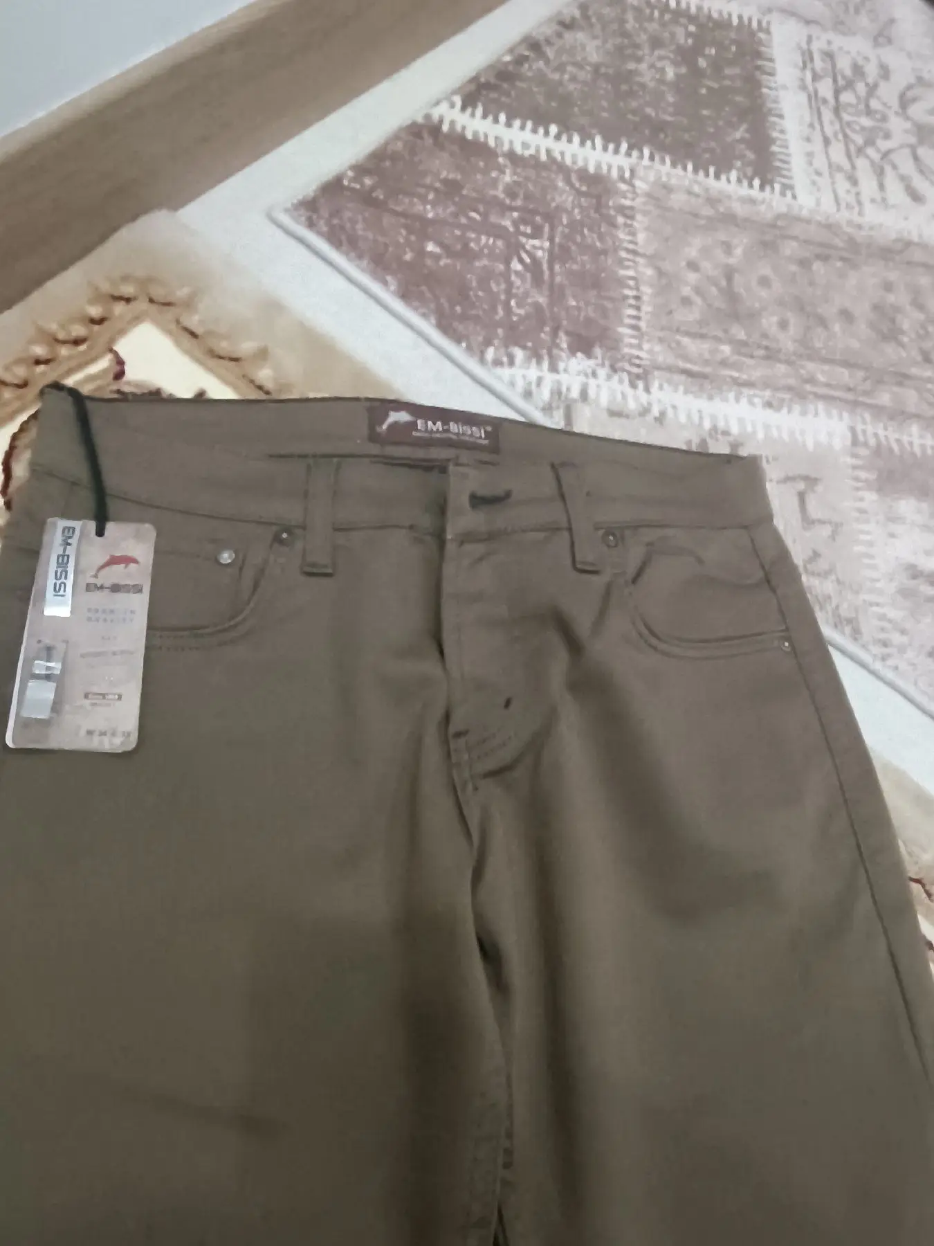 Kahverengi jean pantolon erkek pantolon sıfır ürün