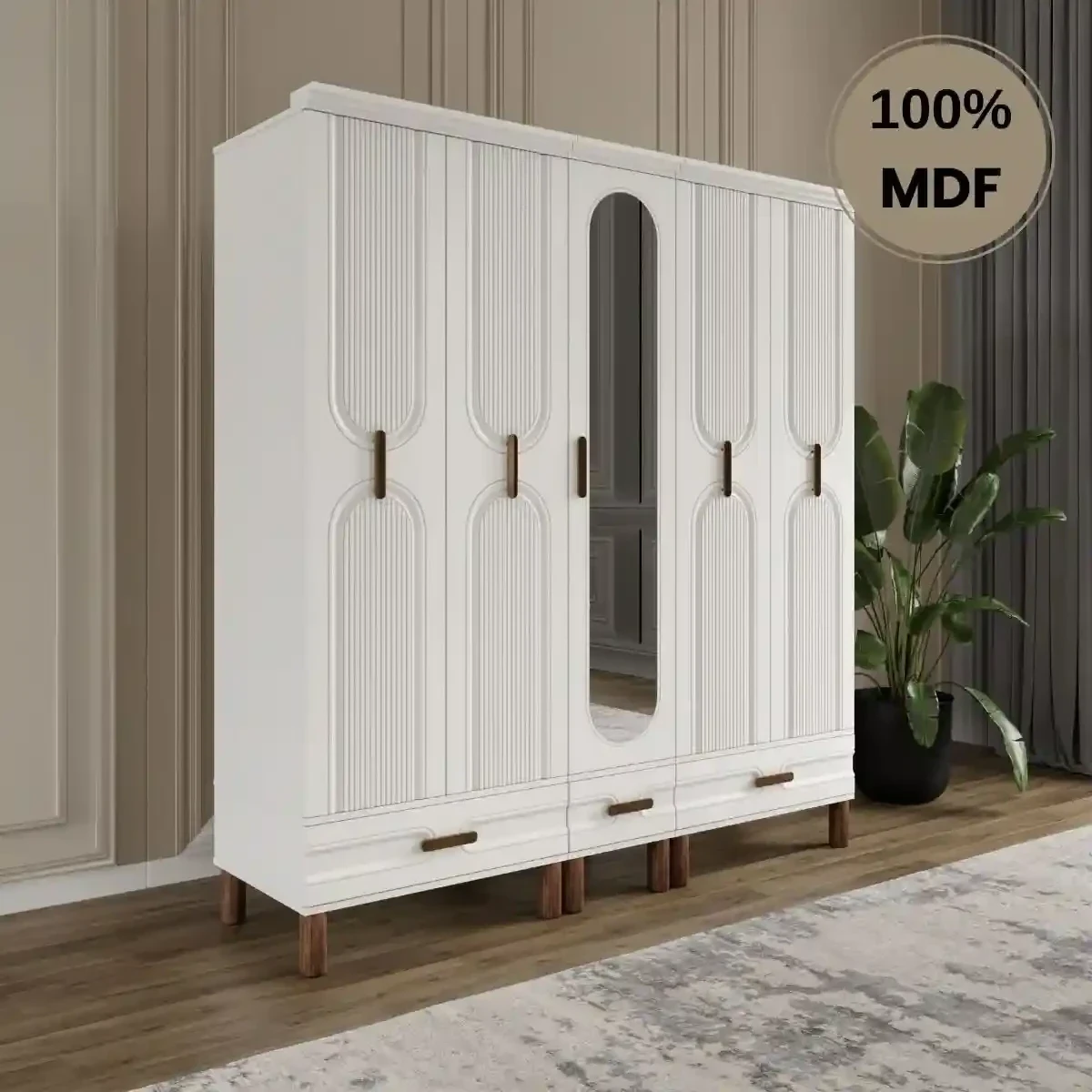 Mdf ayna kapaklı gardırop