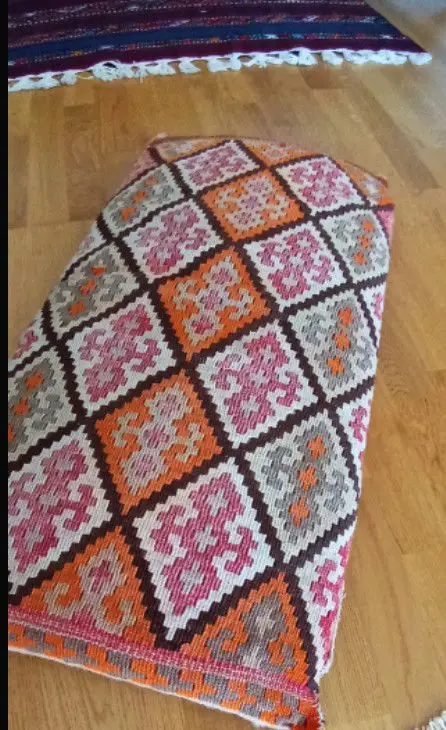 Desenli el yapımı kilim dokuma yastık