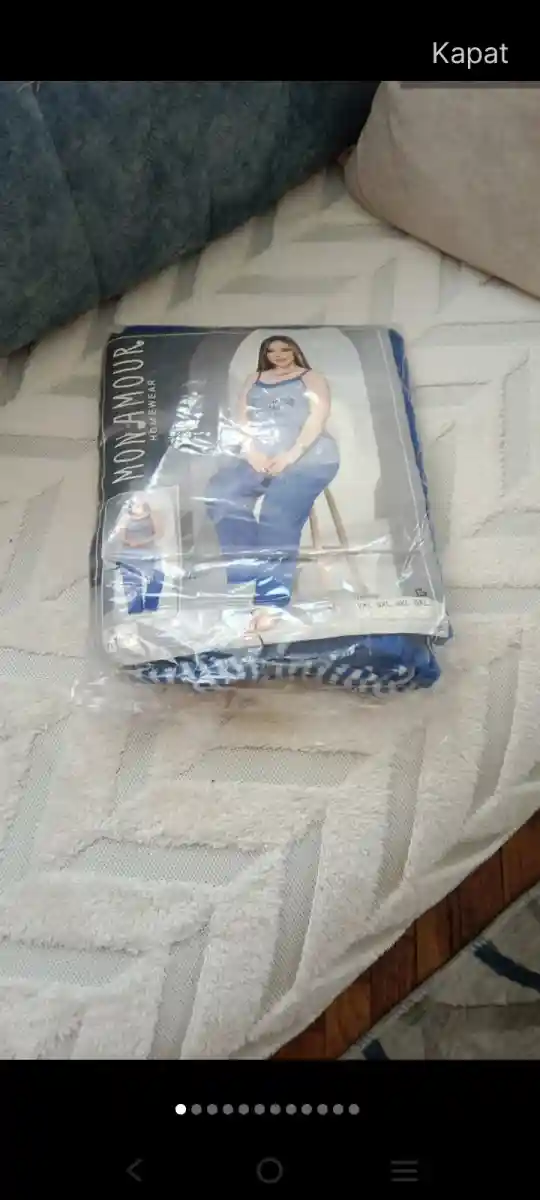 Mavi kadın pijama takımı