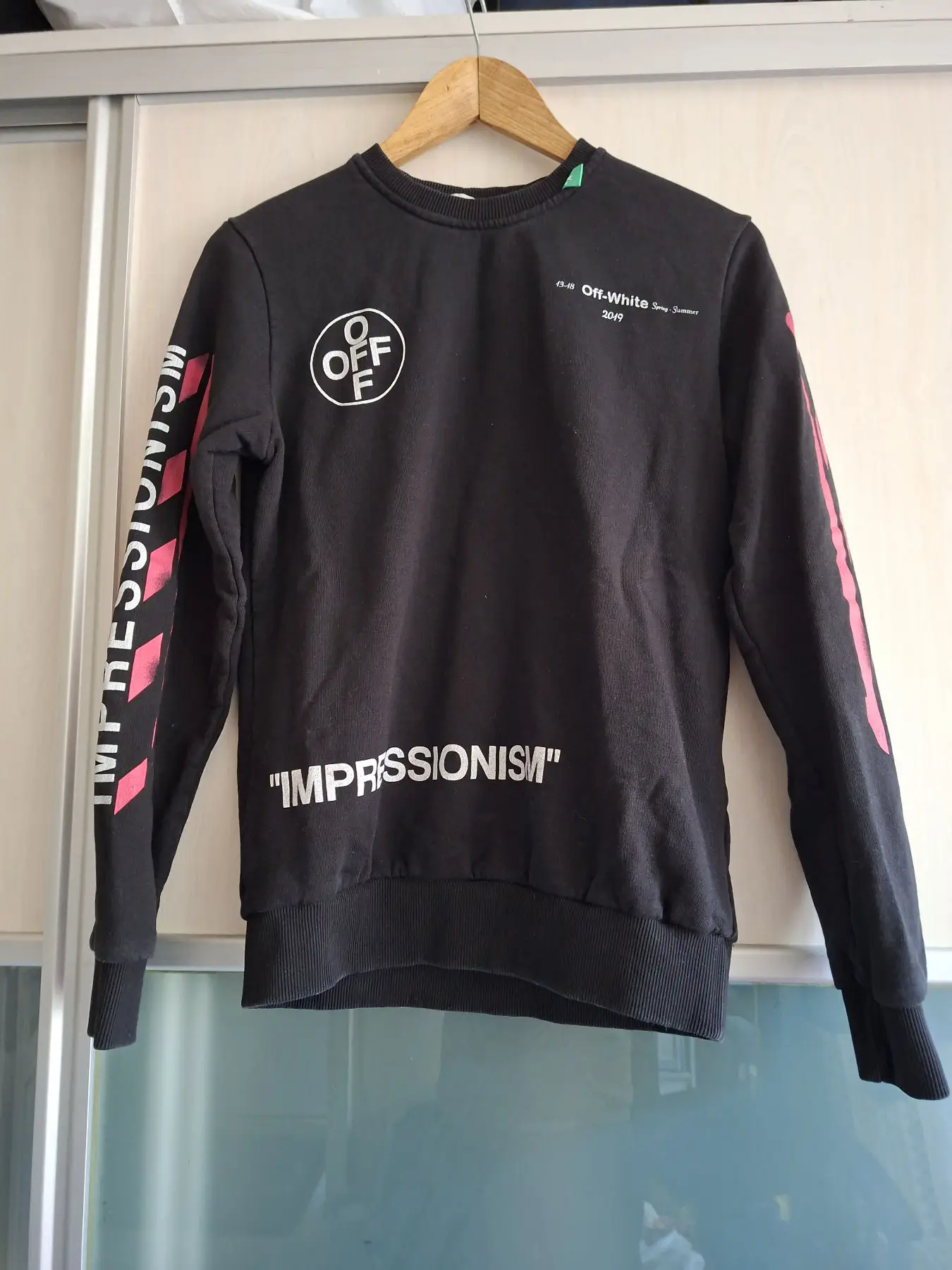 Siyah uzun kollu sweatshirt - off white