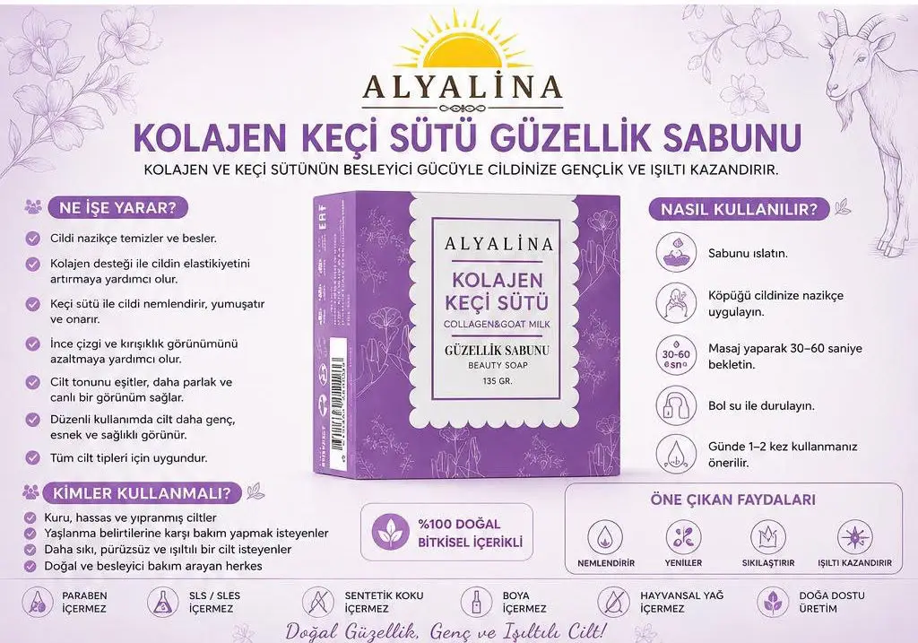 Alyalina kollajen keçi sütü güzellik sabunu