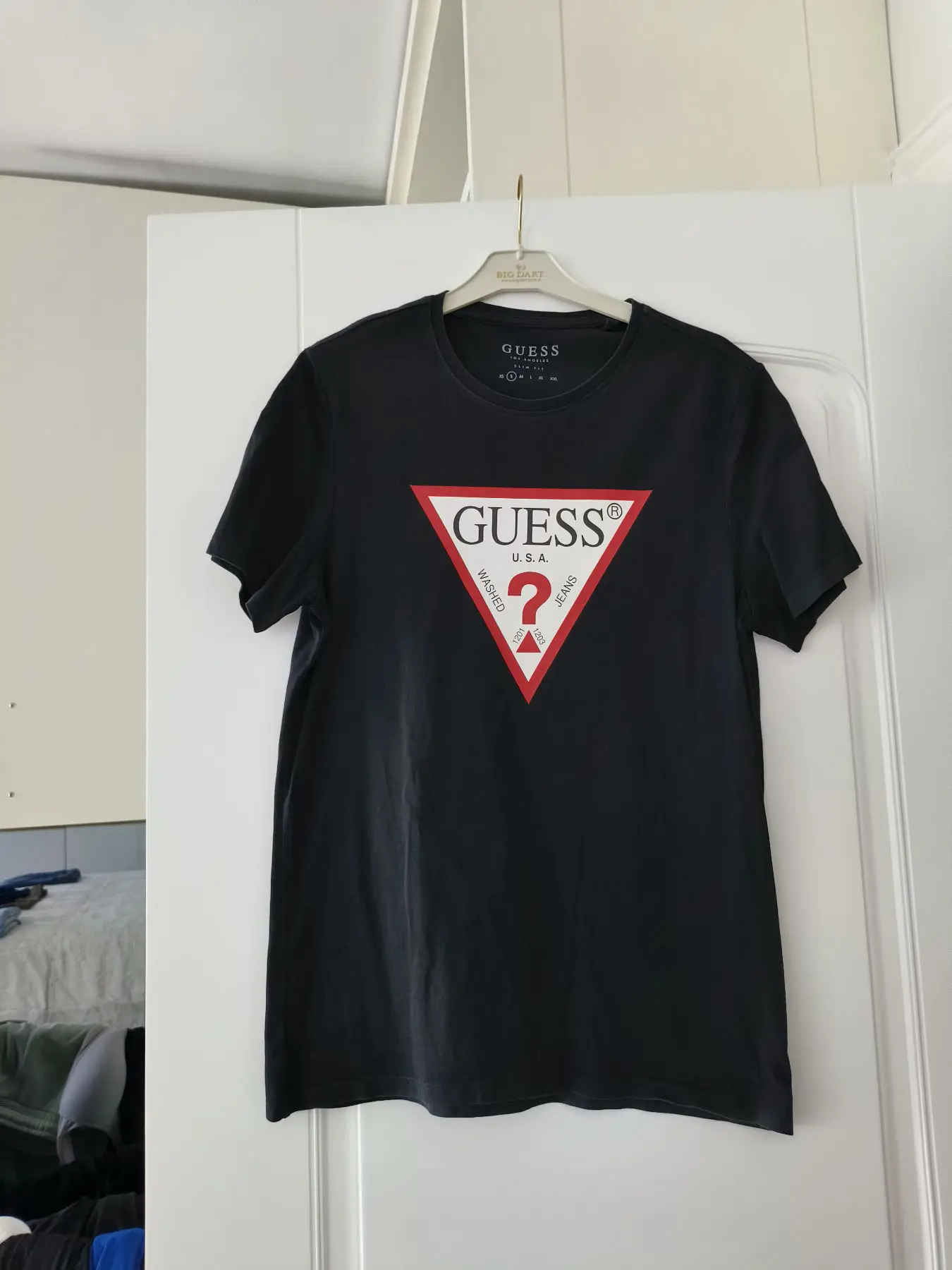 Guess original logo mid organic stream jersey erkek siyah t-shirt