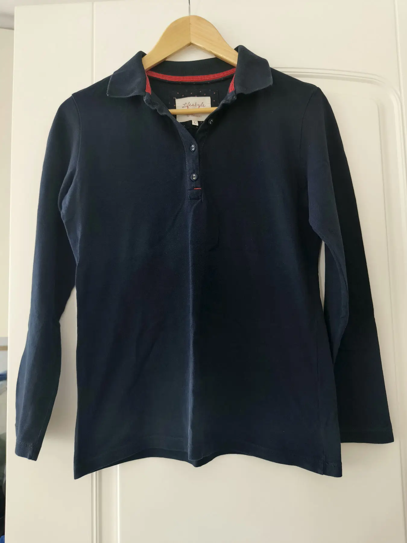 Lc waikiki lifestyle kadın lacivert polo yaka uzun kollu tişört