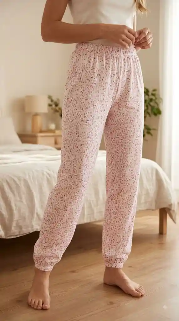 çiçek desenli kadın pijama altı