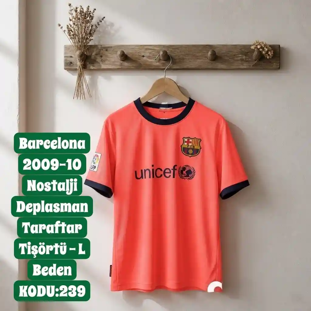 Barcelona 2009-10 nostaljik deplasman tişörtü - l beden