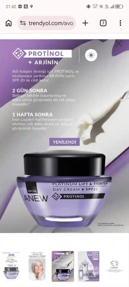 Anew gündüz kremi - protinol ve arjinin i̇çerikli
