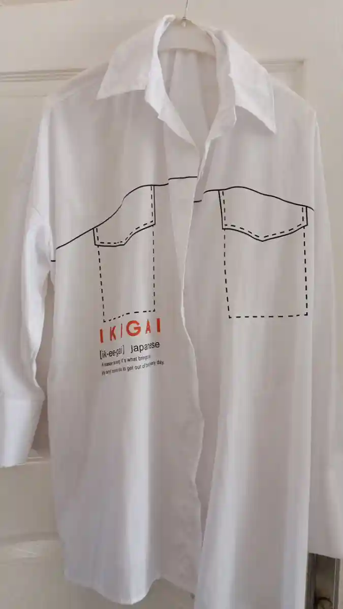 Ikigai yazlık beyaz gömlek