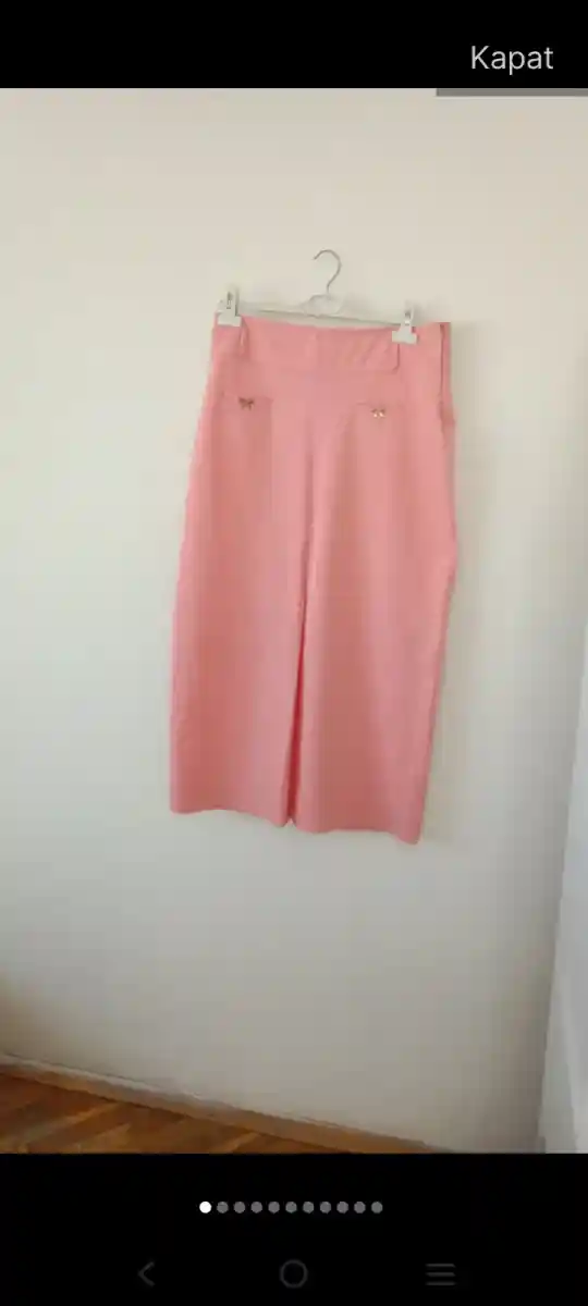 Pembe geniş paça pantalon