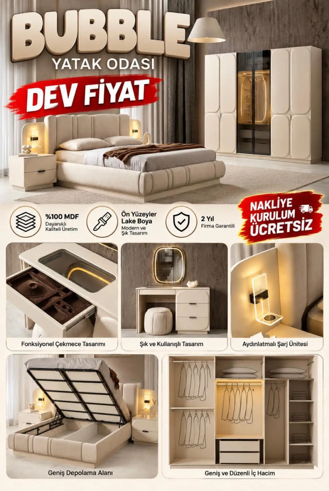 Bubble yatak odası takımı - modern tasarım