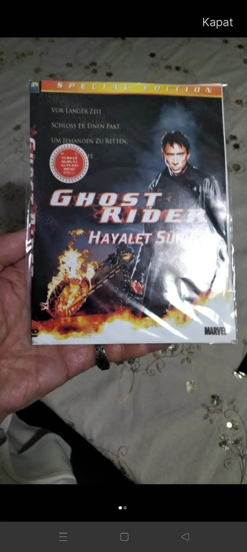 Ghost rider: hayalet süvari dvd